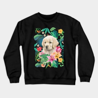 Tropical Golden Retriever Puppy 5 Crewneck Sweatshirt